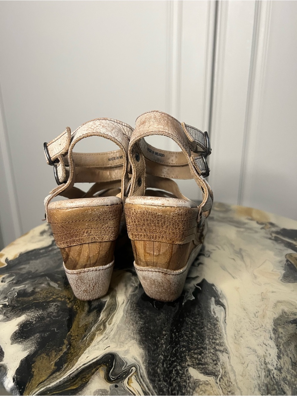 Bed Stu Juliana Leather Platform Wedge Sandals - Picture 7 of 11